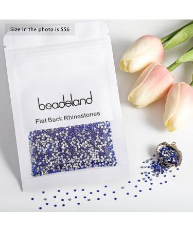 Beadsland 1440 Pieces Sapphire Blue Flat Back Rhinestones for Nails - SS6 Nail Crystals - Buy Online on SooperMarket.com