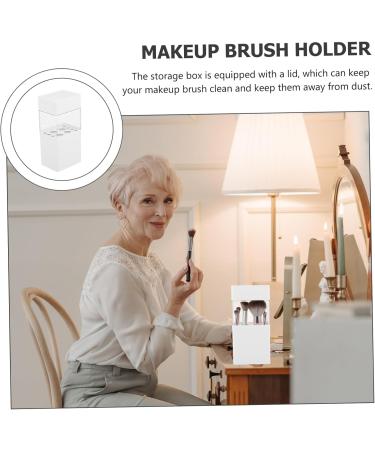 Angoily Clear Makeup Brush Holder - Travel Cosmetic Organizer with Lid for Desk & Dressing Table - Buy Online on SooperMarket.com