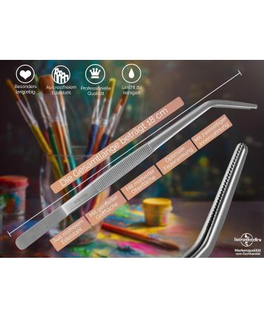 Curved Stainless Steel Tweezers 18cm with Internal Teeth - Perfect for Precision & International Shipping! - Buy Online on SooperMarket.com