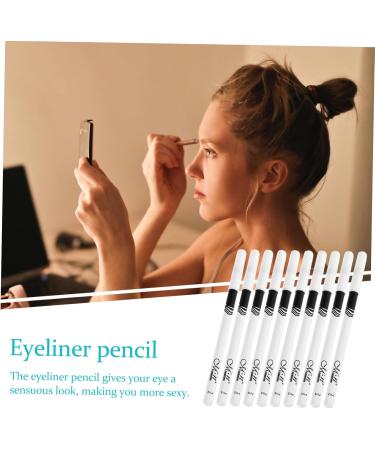 PLAFOPE 20 Pcs Lying Silkworm Eyeliner Glitter Eyeliner Professional Eyeliner Pencils Gel Wooden Pole White - Buy Online on SooperMarket.com