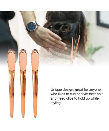 12pcs Rose Gold Hair Clips Hairpin Set - Salon Clamp Grips for Hairdressers | Durable Duckbill Hair Accessories - Buy Online on SooperMarket.com
