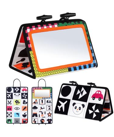 Vicloon baby mirror baby toy toddler education and cognitive toy baby books travel toys educational toys for newborn toddlers baby training for the prone from 0 months normal style