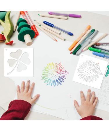 64 Piece Reusable Flower Plant Stencils for Painting on Various Surfaces - DIY Art and Craft Templates for Wood, Walls, Fabric, and More - Buy Online on SooperMarket.com
