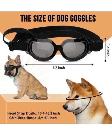 SlowTon Small Dog Helmet & Goggles Set - UV Protection Dog Sunglasses & Motorcycle Helmet for Safety Riding, Adjustable Belt & Ear Holes - Black - Buy Online on SooperMarket.com