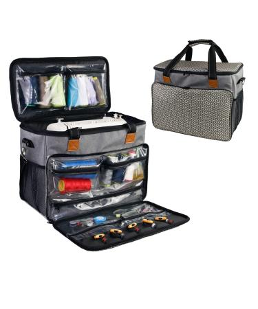 Kungfuking Universal Sewing Machine Carrying Case Sewing Machine Bag with Multiple Pockets Sewing Storage Case Travel Tote Bag for Singer Brother Janome etc Sewing Machine