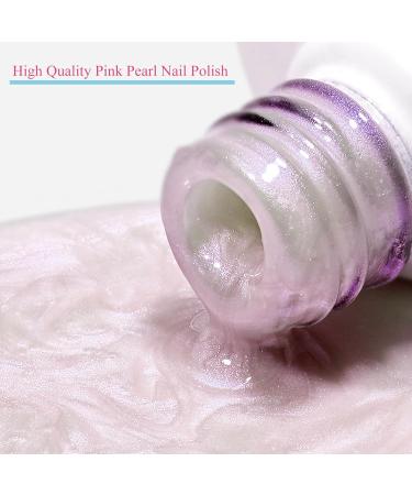 Pink Pearl Nail Polish - Shimmer Mermaid Nail Polish - Pearlescent Shell Pearl Pink Nail Polish - Polarized Glitter Nail Polish Quick Dry Long-Lasting Breathable Nail Varnish - No UV Needed - Buy Online on SooperMarket.com