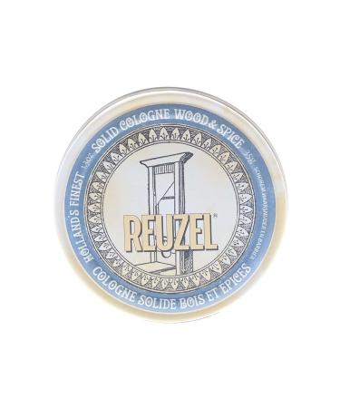 Reuzel Solid Cologne Wood and Spice - Easy to Apply - with Notes Of Lemon Zest, Cedarwood and Clove - Wax Based Formula - Subtle Fragrance That Lasts All Day - for Gym, Travel Or on The Go - 1.3 Oz