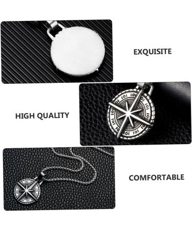 CHILDWEET 1pc Compass Necklace Mens Necklace Mens Pendants Vintage Star Necklace Man Stainless Steel Jewelry - Buy Online on SooperMarket.com