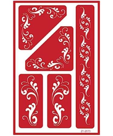 Armour Etch Over N Over Glass Etching Stencils Set - Berries, Fleur De Lis, Corner - Buy Online on SooperMarket.com