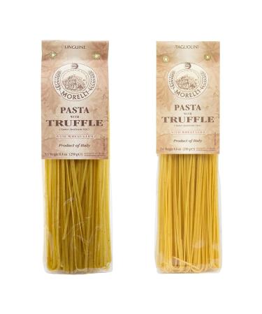 Bellina Tagliolini and Linguine Italian Truffle Pasta Variety Pack - Gourmet Pasta from Italy, Imported Italian Pasta Sampler Includes 8.8 oz Tagliolini Pasta and 8.8 oz Linguine Pasta