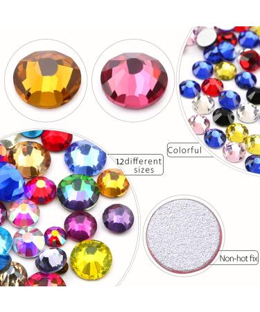 RODAKY Colorful Crystal Rhinestones - 1560Pcs Mixed 12 Color 3mm Nail Art Stones for DIY Craft and Makeup Decoration - Buy Online on SooperMarket.com