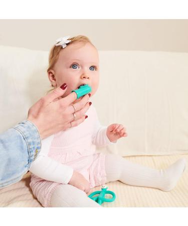 Matchstick Monkey Antimicrobial Teething Starter Set - Green Monkey Set for Babies 3 Months+, Includes 1 Flat Face Teether, 1 Animal Teether, and 2 Silicone Finger Toothbrushes - Buy Online on SooperMarket.com