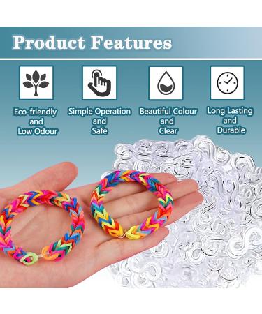 Loom Rubber Band Clips 1000 Pieces - Plastic Connectors for Bracelet Making - DIY Refill Kit - Buy Online on SooperMarket.com