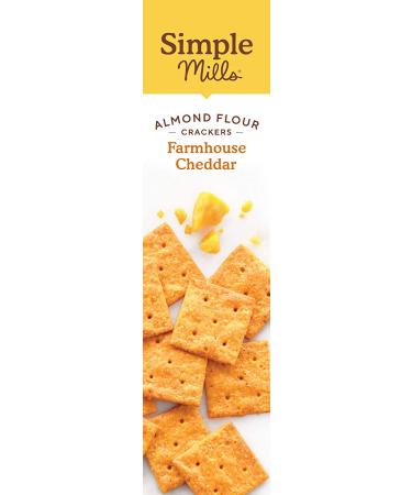 Simple Mills Almond Flour Crackers Farmhouse Cheddar - Gluten Free Snacks 4.25 oz (Pack of 3) - Buy Online on SooperMarket.com