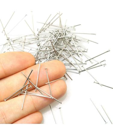 200PCS Silver 20mm 304 Stainless Steel Flat Head Pins for Jewelry Making DIY Craft - Buy Online on SooperMarket.com