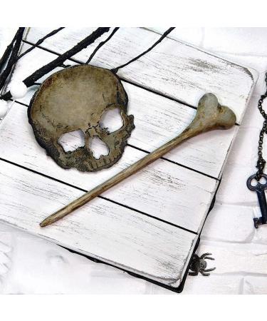 Skull Hair Pin Stick Slide with Faux Bone Halloween Hairpin Handmade Punk Skull Hair Pin Skull/Death Moth Hair Clip Sticks Hairpin Hair Fork Tortoise Shell Bun Cover Holder for Women Girls - Buy Online on SooperMarket.com