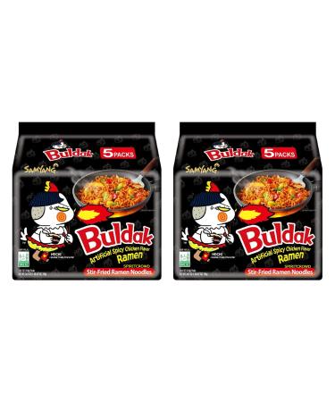 SPIRITCROWD Samyang Noodle Buldak Hot Chicken Flavour Korean Style Instant Ramen Spicy Challenge Halal 140g (Pack of 10)