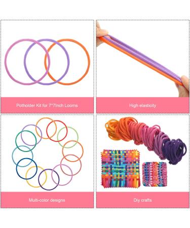 12 Colors Potholder Loops Weaving Craft Kit - 192 Pieces, Compatible with 7 Inch Loom - Buy Online on SooperMarket.com