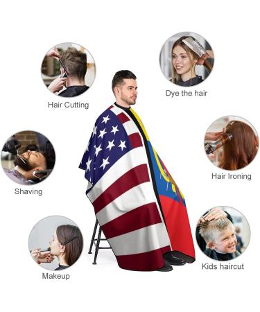 American & Ecuador Flag Barber Cape - Adult Haircut Apron for Home Salon & Barbershop | Premium Quality Hairdressing Cape - Buy Online on SooperMarket.com