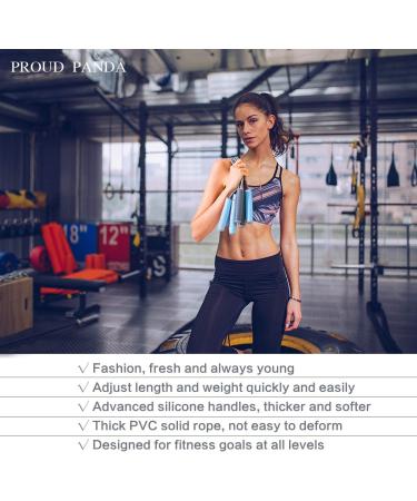 1LB Weighted Jump Rope with Adjustable Length - Professional Skipping Rope for Cardio Boxing Endurance Training - Gray - Buy Online on SooperMarket.com