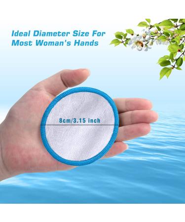 Samtone Reusable Makeup Remover Pads 20 Pack with Laundry Bag - Organic Face Cleansing Rounds for Toner - Washable Eco-Friendly Bamboo Cotton Pads (8cm) - Buy Online on SooperMarket.com