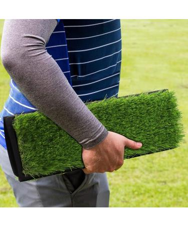 ENHUA Golf Hitting Mat - 24x17 inch Artificial Turf for Indoor/Outdoor Practice | Heavy Duty Training Mat with Ball Tray, 9 Tees - Buy Online on SooperMarket.com