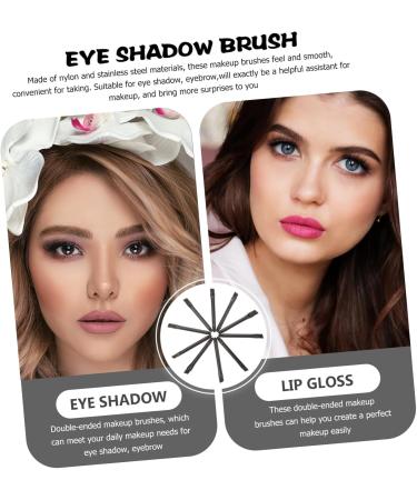 Gogogmee 10 Pcs Eye Shadow Brush Cosmetic Makeup Applicator Lip Applicator Brow Brush Stainless Steel Black - Buy Online on SooperMarket.com