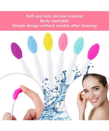 24 Pcs Double Sided Silicone Lip Scrubber Set for Plump Lips | Exfoliating Lip Brush with Container | Soft Cleaning Applicator for Smoother Appearance - Mixed Colors - Buy Online on SooperMarket.com