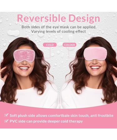 MIVORA Cooling Gel Mask - Hot Cold Therapy for Puffy Eyes, Migraines, Dark Circles - Reusable Sinus Pain Relief - Light Blue-Facebook - Buy Online on SooperMarket.com