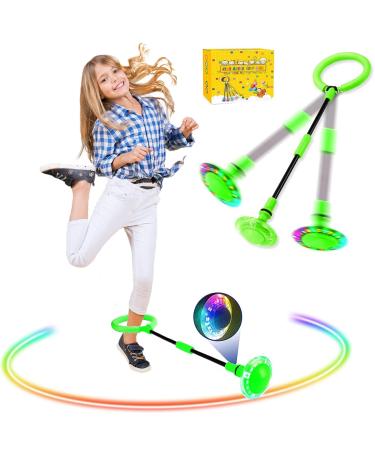 Skip Ball Kinder Jumping Ball Kinder Skip it foldable flash jumping ball jumping ball fat burning game for children and adults green