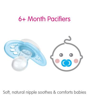 Mam Night Glow in the Dark Silicone Pacifier for Boys 6+ Months - 2-Pack | Mam Baby Products - International Shipping Available - Buy Online on SooperMarket.com