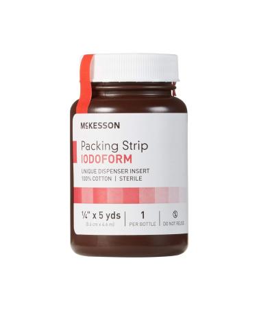 McKesson Packing Strip Sterile Iodoform 100% Cotton 1/4 in x 5 yds 12 Count