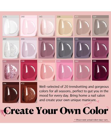 AZUREBEAUTY 29 Pcs Dip Powder Nail Kit | Fall Winter 20 Colors | Professional Dipping Powder System with Top/Base Coat | French Nail Art Manicure Set - Buy Online on SooperMarket.com