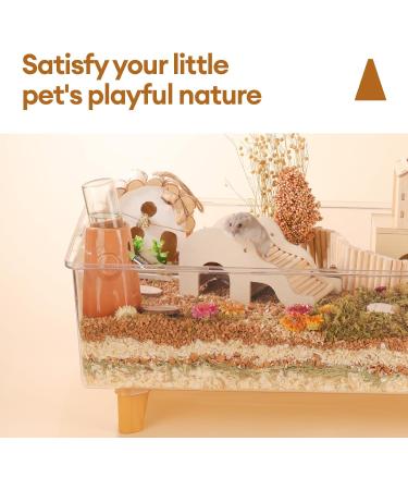 BUCATSTATE Wooden Hamster House with Climbing Ladder | Ideal Accessories for Hamster Gerbil Mouse & Small Animals - Buy Online on SooperMarket.com