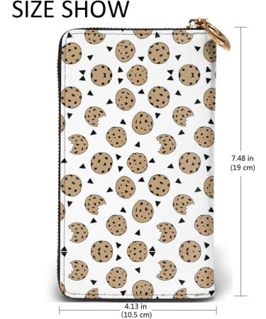 YYHHAOFA Cookies Food Chocolate Chip Biscuits Prints Leather Long Clutch Wallet : Comfortable Lightweight Fashion Durable 7.48 x 4.13 in - Buy Online on SooperMarket.com