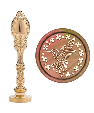 CRASPIRE Hummingbird Wax Seal Stamp Birds Vintage Sealing Wax Stamps Animal 25mm Removable Brass Head Sealing Stamp with Alloy Handle for Halloween Wedding Invitations Christmas Xmas Party Gift Wrap Humming Bird