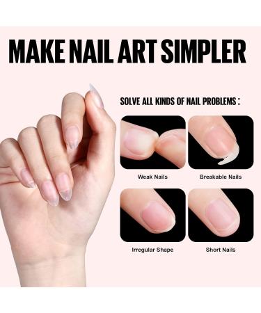 TOMICCA French Nail Extension Kit with Portable Lamp and Glue - 240 Short Almond Nail Tips - DIY Gel Nail Art Tools - Buy Online on SooperMarket.com