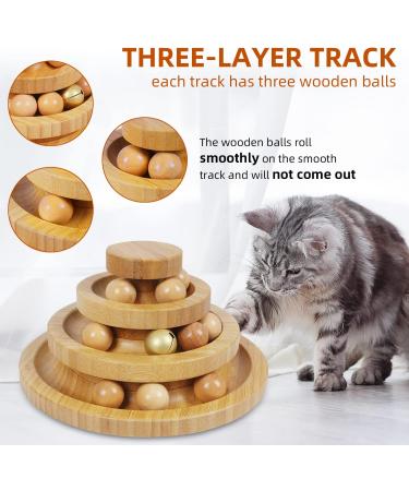 Interactive Cat Ball Track Toy with Removable Balls - 3-Layer Kitty Roller Tower for Mental and Physical Exercise | Fun DIY Circle Track for Kittens - Buy Online on SooperMarket.com