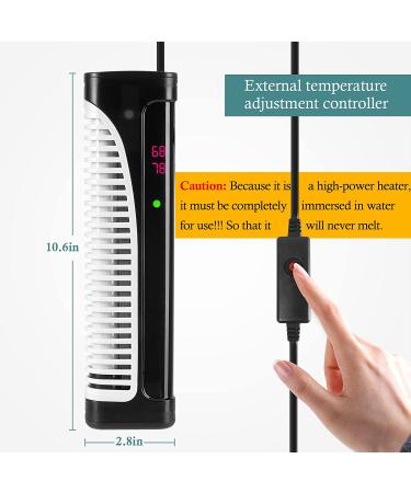 HITOP 300W/500W Digital Aquarium Heater | Submersible Heater with Temperature Display and External Controller for Fish Tank up to 150 Gallon - Buy Online on SooperMarket.com