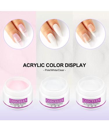 Acrylic Nail Kit for Beginners & Professionals - 3 Colors Powder, 12 Glitter Powders, Nail Tips & Supplies for Nail Extension & Decoration - DIY Acrylic Nails 147 - Buy Online on SooperMarket.com