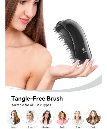 HEETA Detangling Hairbrush for Fine, Fragile, Color-Treated Hair - Knot-Free Hairbrush for Curly, Natural, Straight, Wet or Dry Hair - Ideal for Men, Women, Kids, and Pets - Black - Buy Online on SooperMarket.com