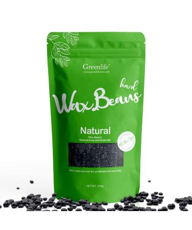 GreenLife 17.6oz/1.10lb/500g Hard Wax Beads Hard Wax Beans Hair Removal Painless Waxing Bean Home wax Kit for Facial Legs Arms Body Bikini Brazilian Pearl Depilatory Hot Waxs for Women and Men (Blackcurrant)
