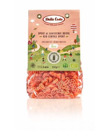 Dalla Costa Red Lentils Sport | Organic Gluten Free Food Speciality 250g Red Lentil Pasta