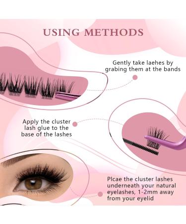 168 Pcs Mixed Cluster Lashes DIY Eyelash Extensions - First Glance+Adore D-Mix | Super Thin Band, Soft & Easy to Wear - Individual Lashes 10-16mm - Buy Online on SooperMarket.com