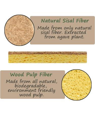 Zero Waste World Natural Sponge - Eco-Friendly Cleaning Sponge | 100% Biodegradable (Cellulose Sisal) | Non-Scratch - Buy Online on SooperMarket.com