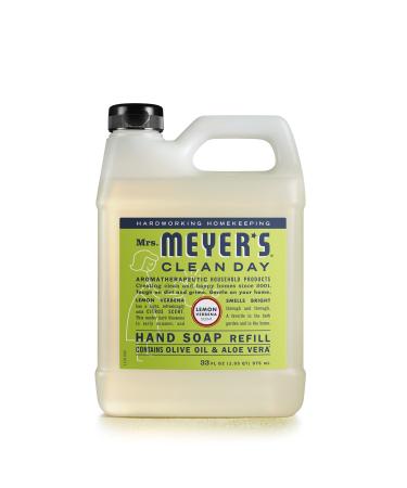 Mrs. Meyer's Hand Soap Refill, Made with Essential Oils, Biodegradable Formula, Lemon Verbena, 33 fl. oz Lemon Verbena Refill