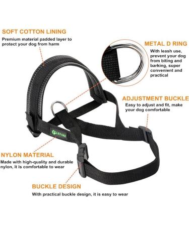 Nylon Soft Dog Muzzle for Biting Prevention and Chewing Control - XL Black - Buy Online on SooperMarket.com