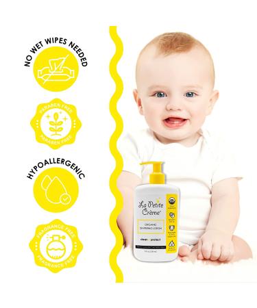 La Petite Creme Organic Diapering Lotion - Gentle Diaper Rash Cream with USDA Certified Organic Ingredients - 8 oz - Buy Online on SooperMarket.com