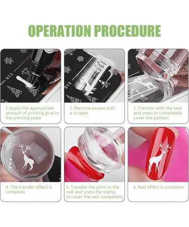 Stamping Transparent Nail Stamp kit Jelly French Stamper for Tip Nails with Scrapers 3D Nail Sticker Curve Stripes Nail Art Tools for French Manicure Home DIY Nail Salon (Single head) - Buy Online on SooperMarket.com