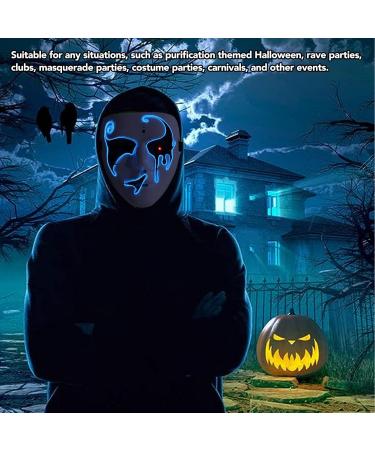 Topyond Halloween Light up Mask LED Light Face Cover EL Cold Light Emitting Up Scary Skull Face Cover for Party - Buy Online on SooperMarket.com